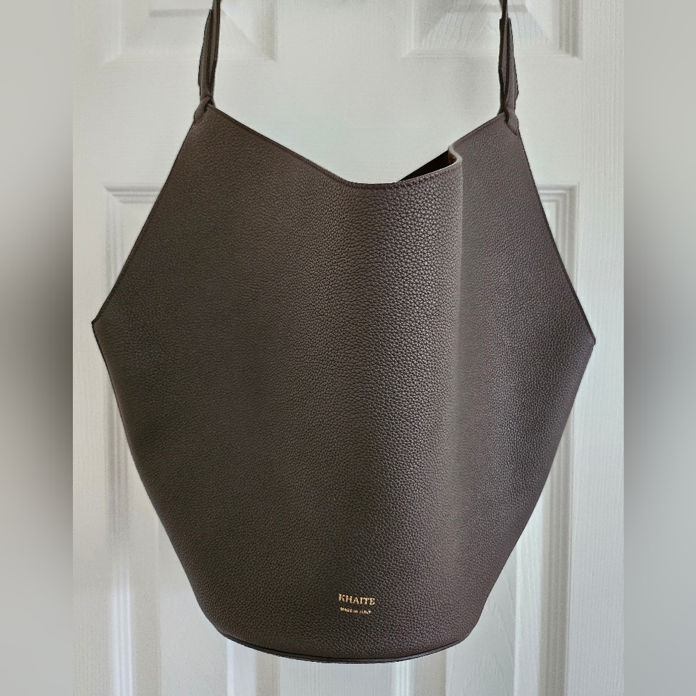 Khaite Small Lotus Bag Dark Brown Pebbled Leather Excellent Condition MSRP $2480 - Picture 8 of 16